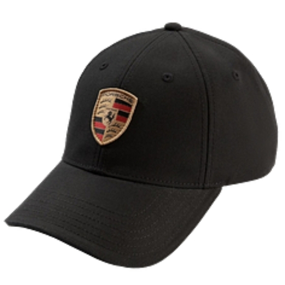 Porsche Design Other - EUC Porsche Men's Crest Logo Black Hat Cap One Size Adjustable